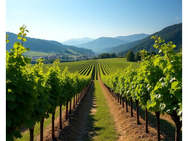 Sonniger Weinberg in der Steiermark